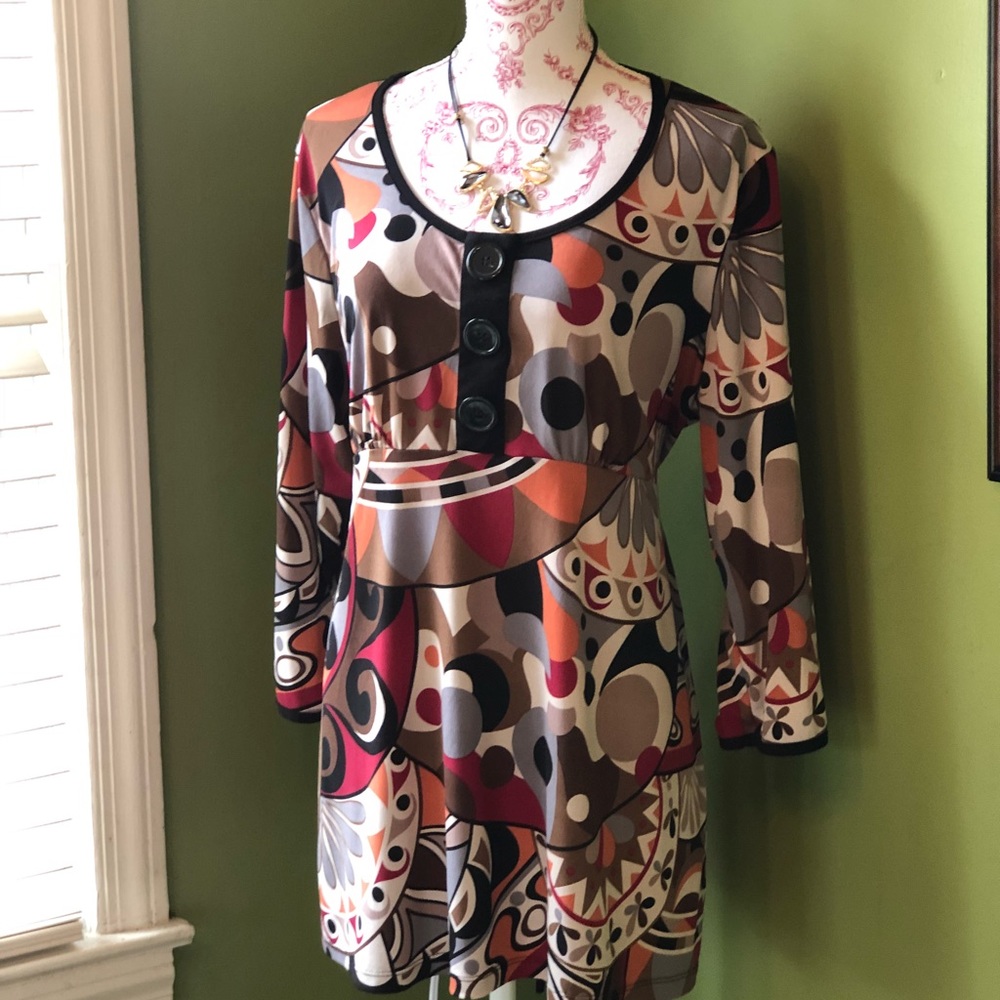 3/4 sleeve poly tunic